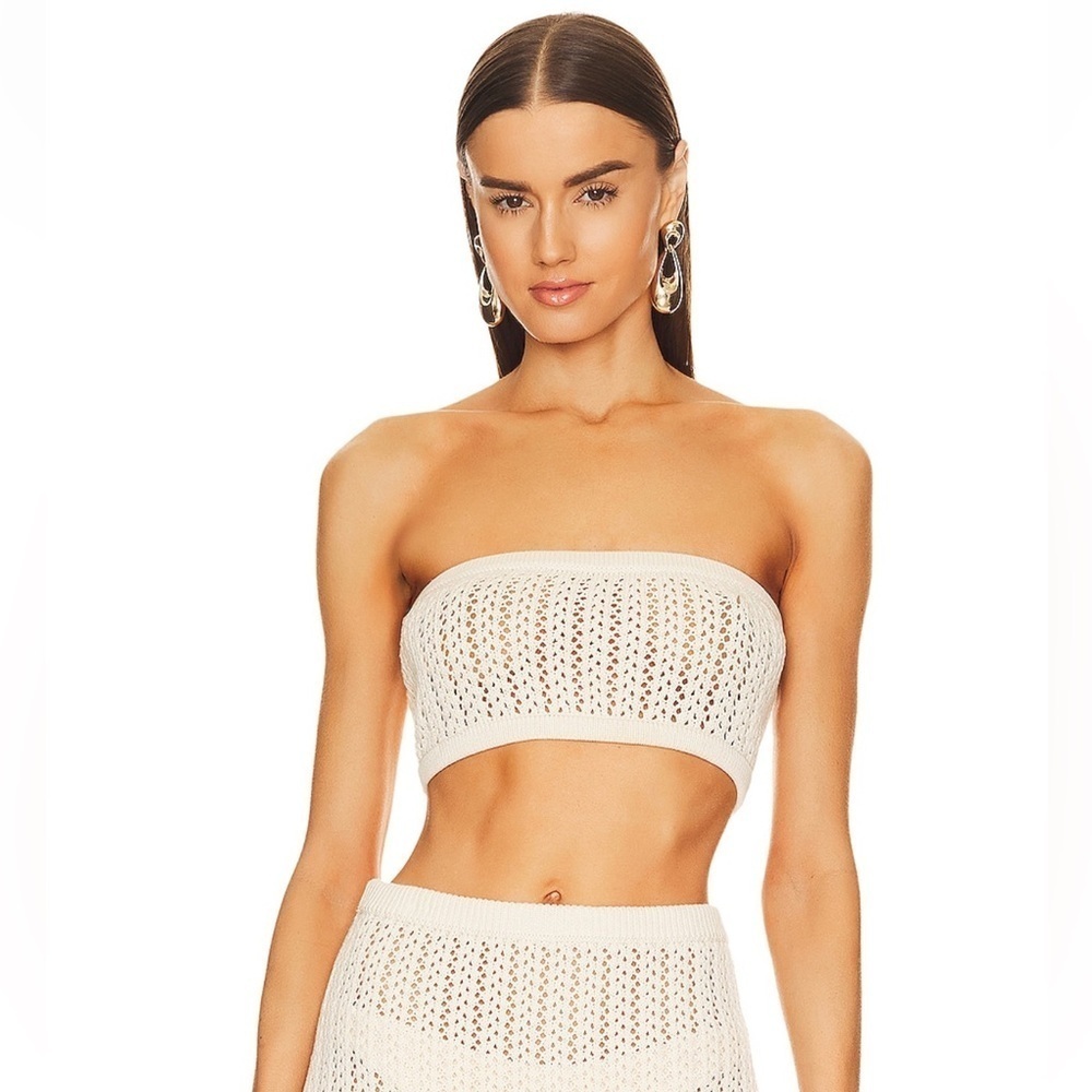Nwt Misa Los Angeles Tia Crochet Bandeau Top Off White Sz Lrg & Med Available